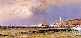 Scene Canvas Paintings - Coastal Scene with Lighthouse